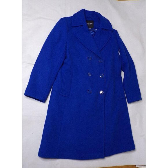 🆕KATE SPADE Double Breasted Wool Blend Coat Blue X-Large 14 - Picture 12 of 13